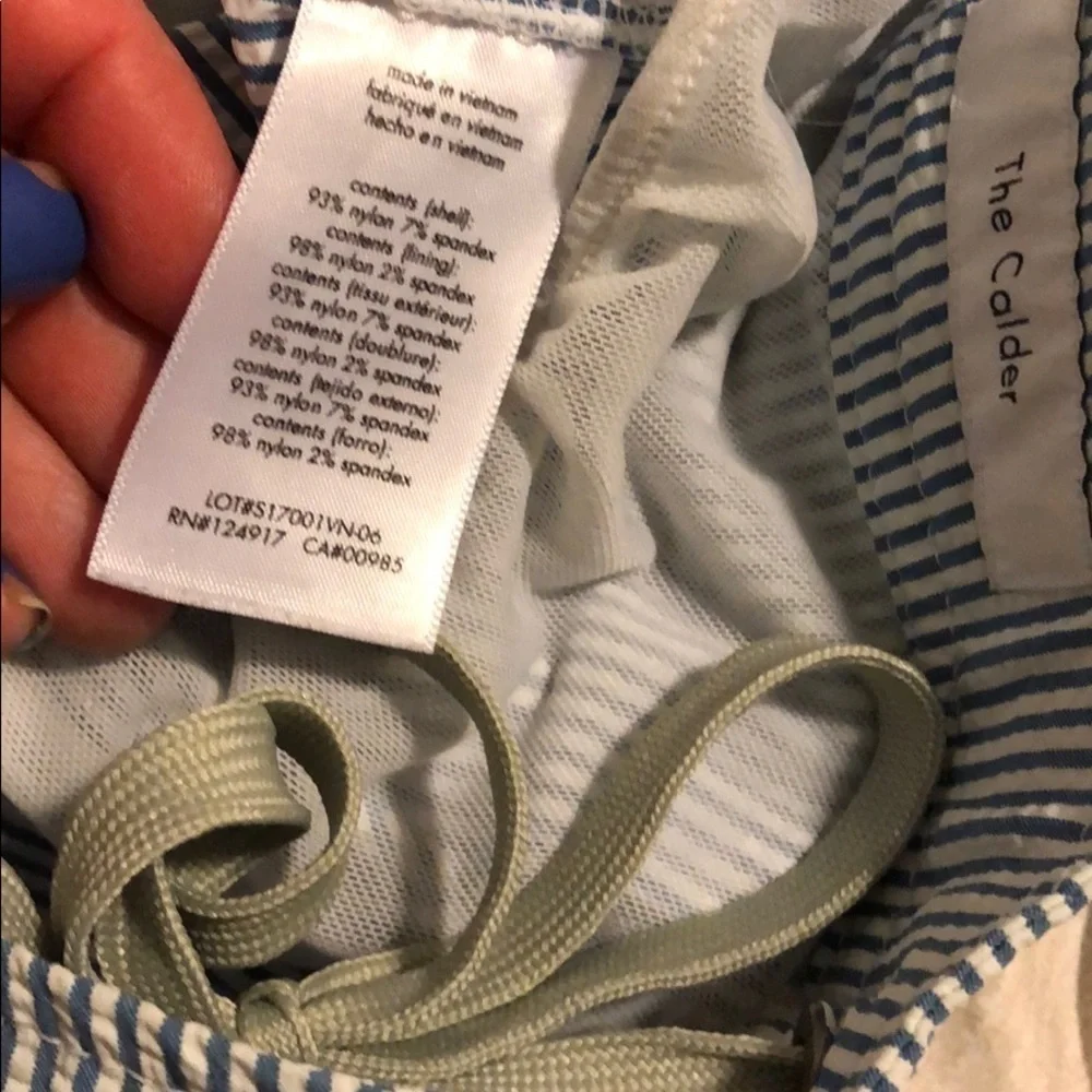 Onia Striped Calder Swim Trunk